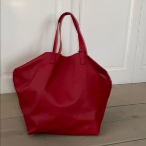 NEW! Redondo Frydman Red Leather Tote Bag